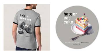 "Hate Or" als Aufkleber und Shirts erhältlich